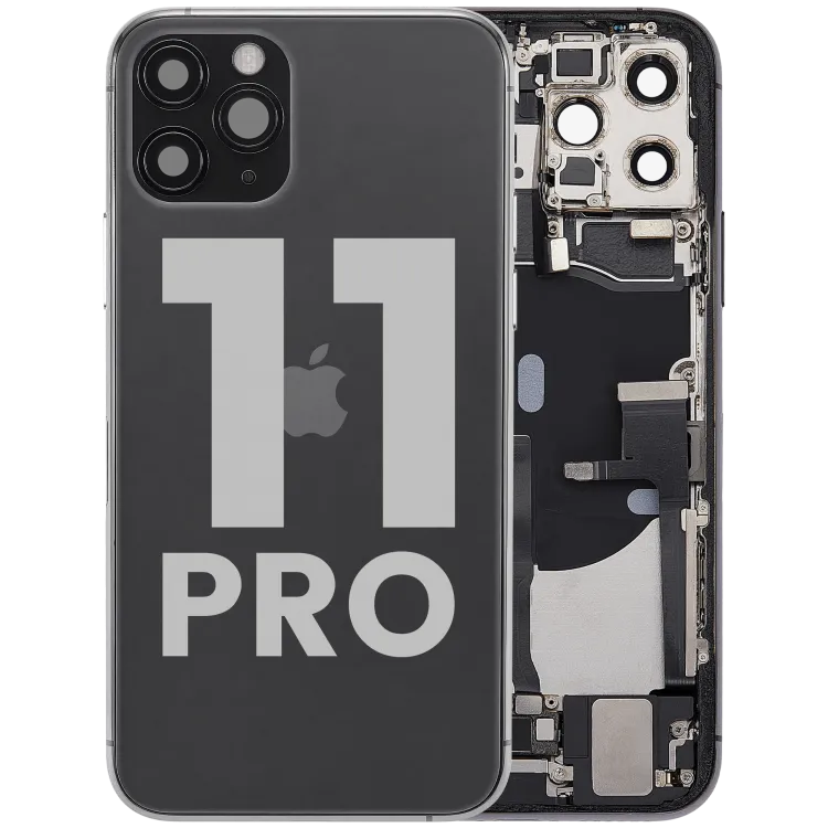 iPhone 11 Pro için Kasa Full Set Şarj Bağlantı Noktası Flex ve Küçük Parçalarla Arka Muhafaza (Uzay Grisi)