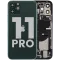 iPhone 11 Pro için Kasa Full Set Şarj Bağlantı Noktası Esnek ve Küçük Parçalarla Arka Muhafaza (Gece Yarısı Yeşili)