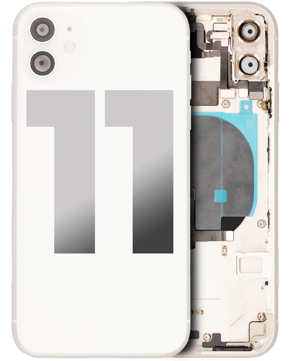 iPhone 11 için Önceden Takılmış Küçük Bileşenlerle Arka Muhafaza (Beyaz) iPhone 11 için Önceden Takılmış Küçük Bileşenlerle Arka Muhafaza (Beyaz)