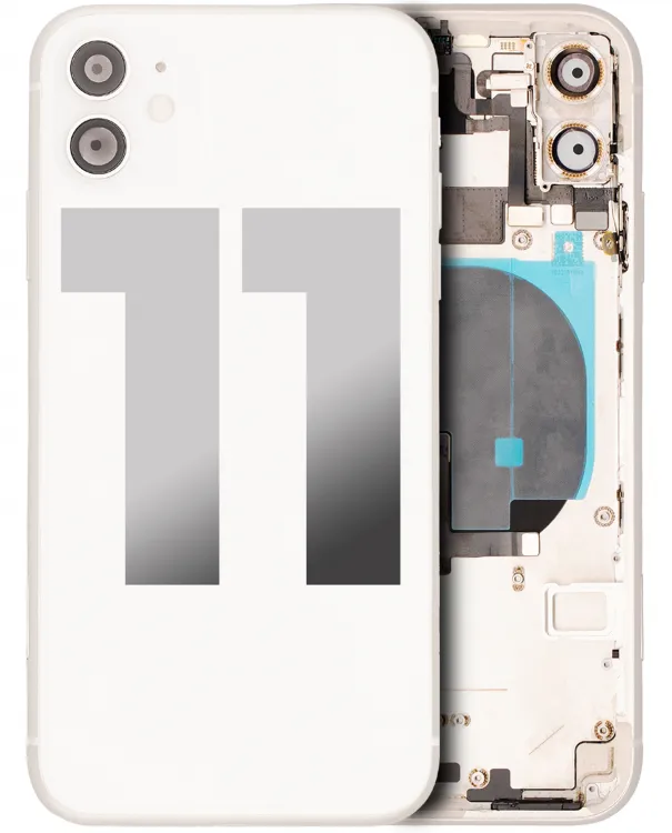 iPhone 11 için Önceden Takılmış Küçük Bileşenlerle Arka Muhafaza  (Beyaz)
