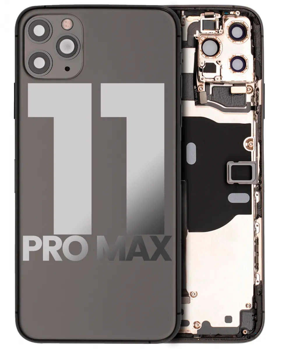 iPhone 11 Pro Max Kasa Full Set için Önceden Takılmış Küçük Bileşenlerle Arka Muhafaza(Uzay Grisi)