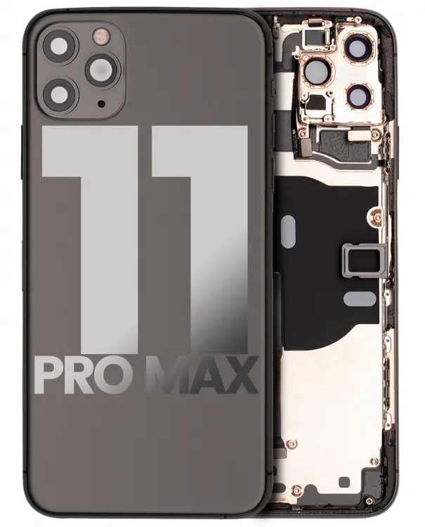 iPhone 11 Pro Max Kasa Full Set için Önceden Takılmış Küçük Bileşenlerle Arka Muhafaza(Uzay Grisi)