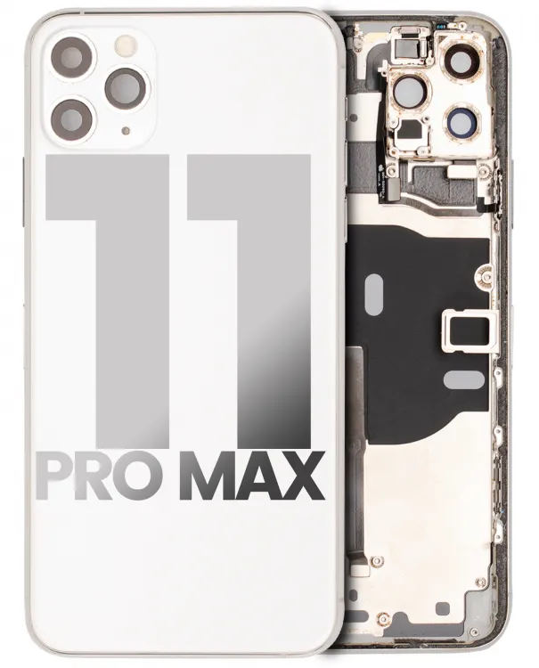 iPhone 11 Pro Max Kasa Full Set için Önceden Takılmış Küçük Bileşenlerle Arka Muhafaza (Gümüş)