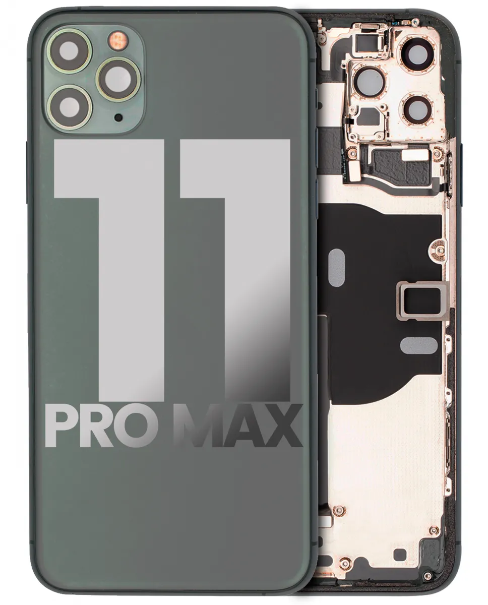iPhone 11 Pro Max Kasa Full Set için Önceden Takılmış Küçük Bileşenlerle Arka Muhafaza (Gece Yarısı Yeşili)