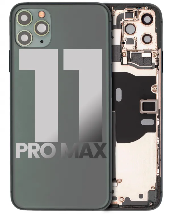iPhone 11 Pro Max Kasa Full Set için Önceden Takılmış Küçük Bileşenlerle Arka Muhafaza (Gece Yarısı Yeşili)