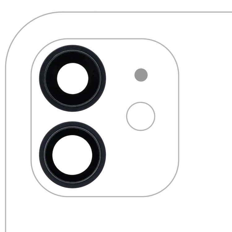 iPhone 12 / 12 Mini (Satış Sonrası Plus) (Siyah) ma için Braketli ve Çerçeveli Arka Kamera Lensi