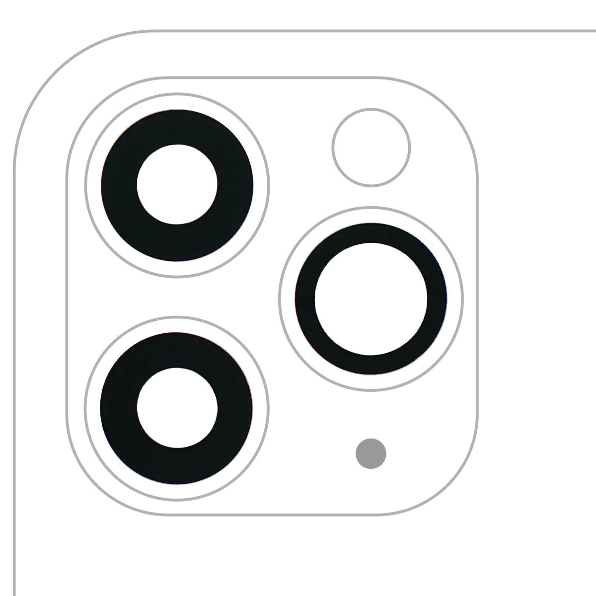 Arka Kamera Lensi (Yalnızca Cam) Yapışkanlı iPhone 11 Pro / Pro Max için (3 Parça Set) (Gerçek Safir) (Premium)