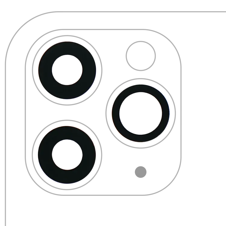 Arka Kamera Lensi (Yalnızca Cam) Yapışkanlı iPhone 11 Pro / Pro Max için (3 Parça Set) (Gerçek Safir) (Premium)