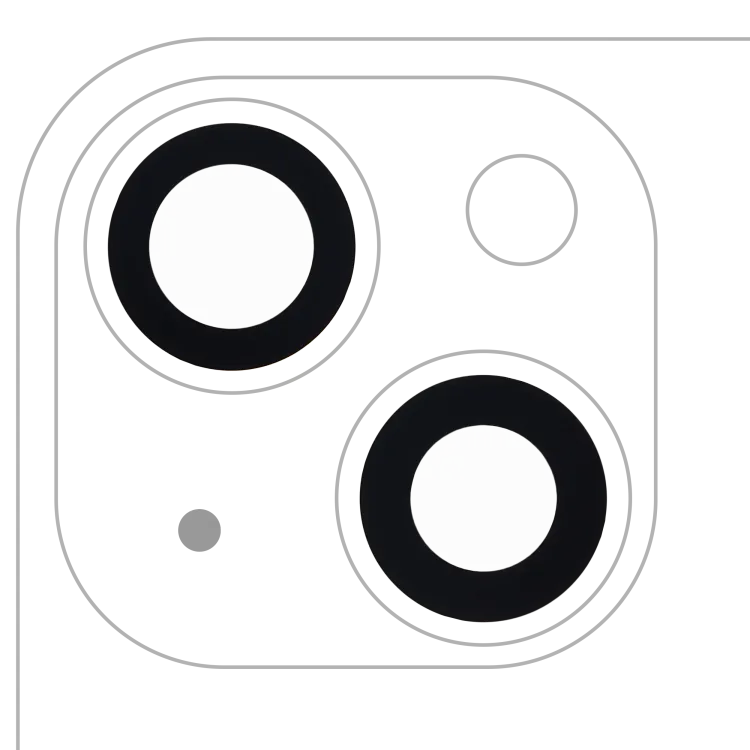 Arka Kamera Lensi (Yalnızca Cam) iPhone 13 / 13 Mini için Yapışkanlı (2 Parça Set) (Gerçek Safir) (Premium)