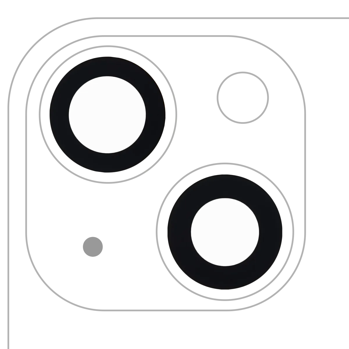 iPhone 13 / 13 Mini için Yapışkanlı Arka Kamera Lensi (Yalnızca Cam) (2 Parça Set) (Satış Sonrası Plus)