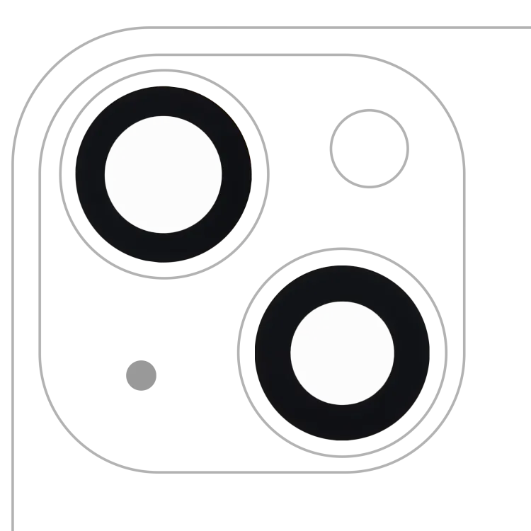 iPhone 13 / 13 Mini için Yapışkanlı Arka Kamera Lensi (Yalnızca Cam) (2 Parça Set) (Satış Sonrası Plus)