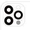 iPhone 12 Pro için Braketli ve Çerçeveli Arka Kamera Lensi (3 Parça Set) (Satış Sonrası Plus) (Altın)