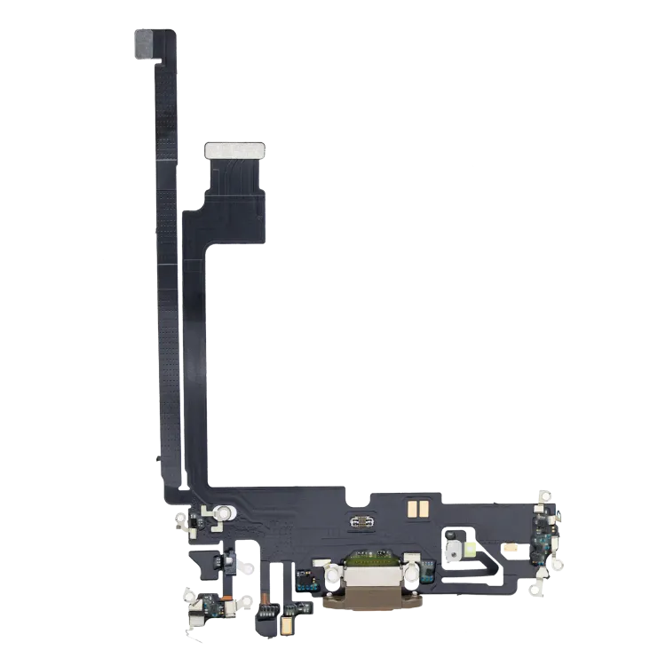 iPhone 12 Pro Max için Şarj Bağlantı Noktası Esnek Kablosu (Premium) (Altın)