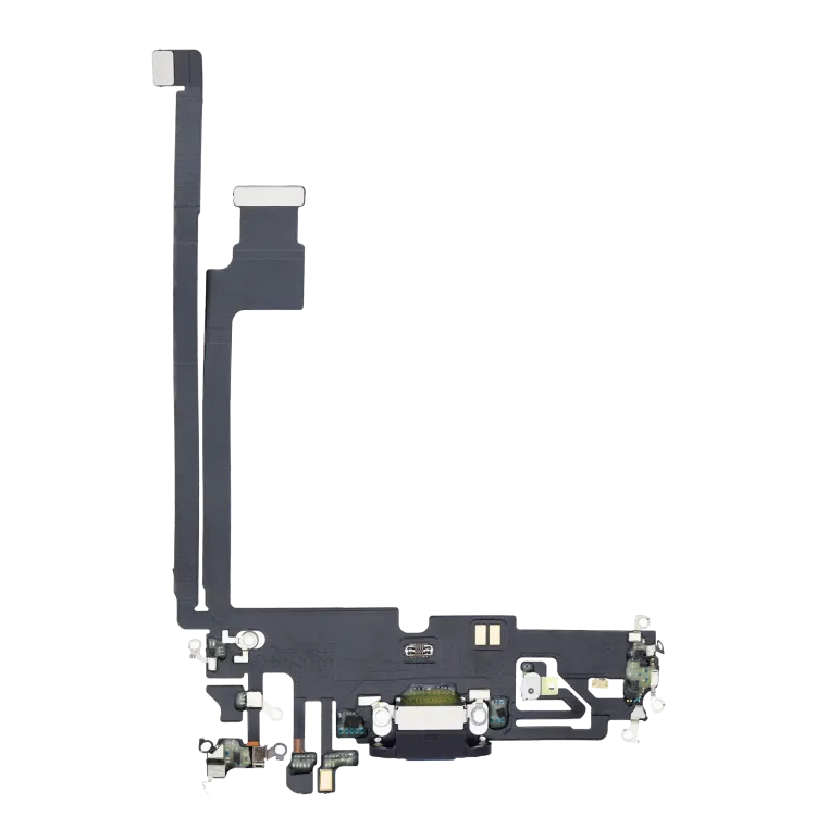 iPhone 12 Pro Max için Şarj Bağlantı Noktası Esnek Kablosu (Premium) (Grafit)