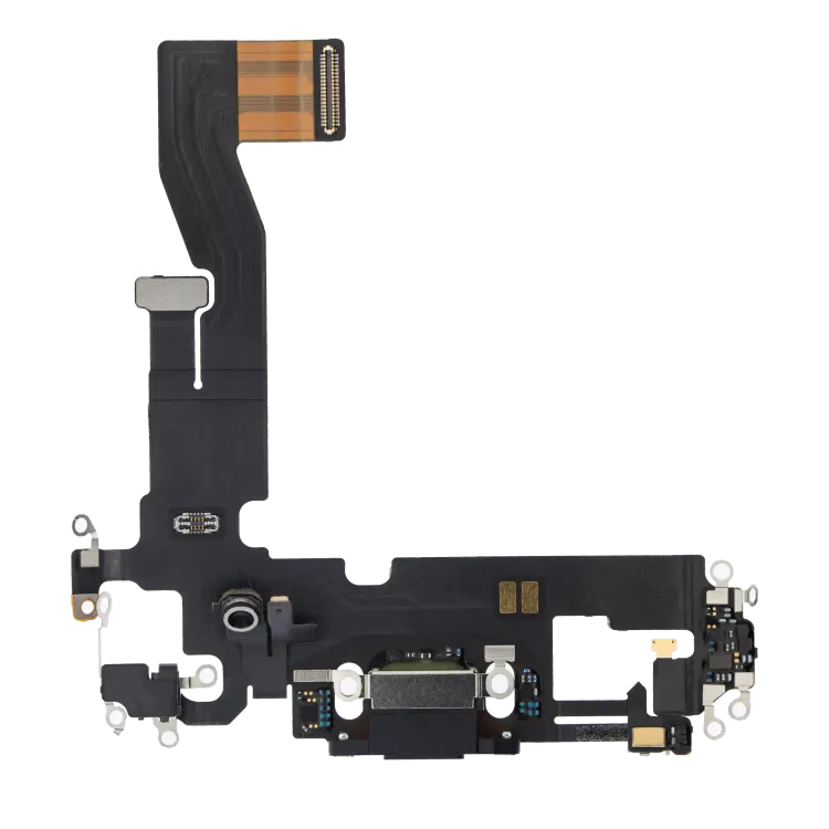 iPhone 12/12 Pro (Premium) (Grafit) için Şarj Bağlantı Noktası Esnek Kablosu