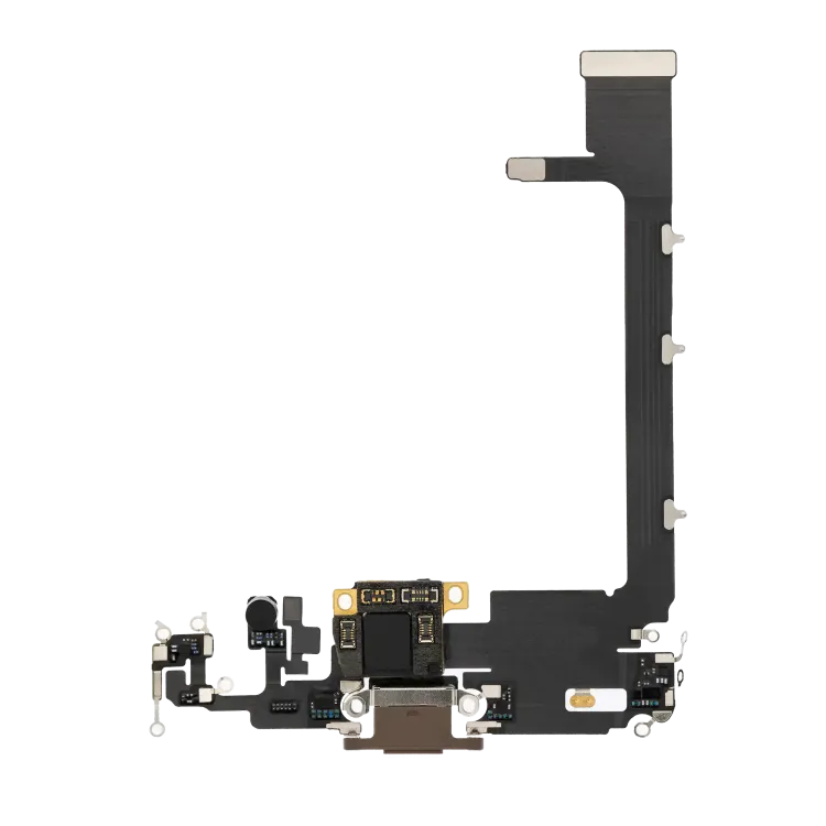 iPhone 11 Pro Max için Kartlı Şarj Bağlantı Noktası Flex Kablosu (Premium) (Altın)