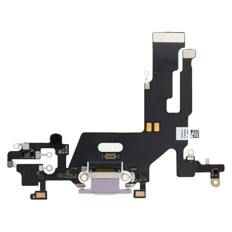 iPhone 11 için Şarj Bağlantı Noktası Esnek Kablosu (Premium) (Mor)