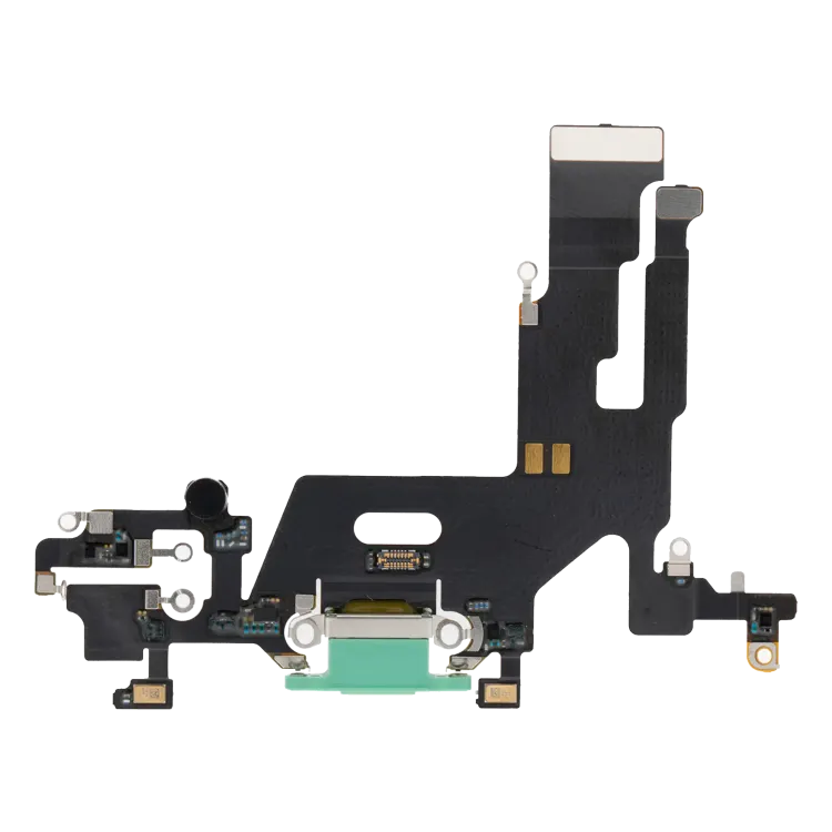 iPhone 11 için Şarj Bağlantı Noktası Esnek Kablosu (Premium) (Yeşil)