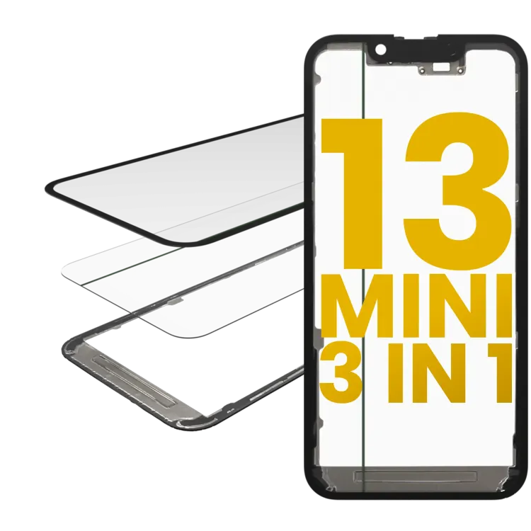 iPhone 13 Mini (OCA Master) için 3'ü 1 Arada (Önceden Takılmış OCA + Çerçeveli Cam)