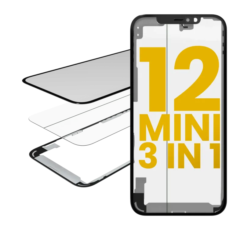 iPhone 12 Mini (OCA Master) için 3'ü 1 arada (Önceden Takılmış OCA + Çerçeveli Cam)