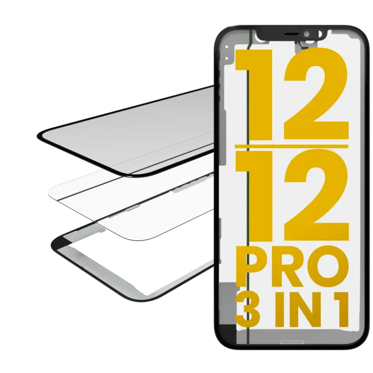 iPhone 12/12 Pro (OCA Master) için 3'ü 1 arada (Önceden Takılmış OCA + Çerçeveli Cam)