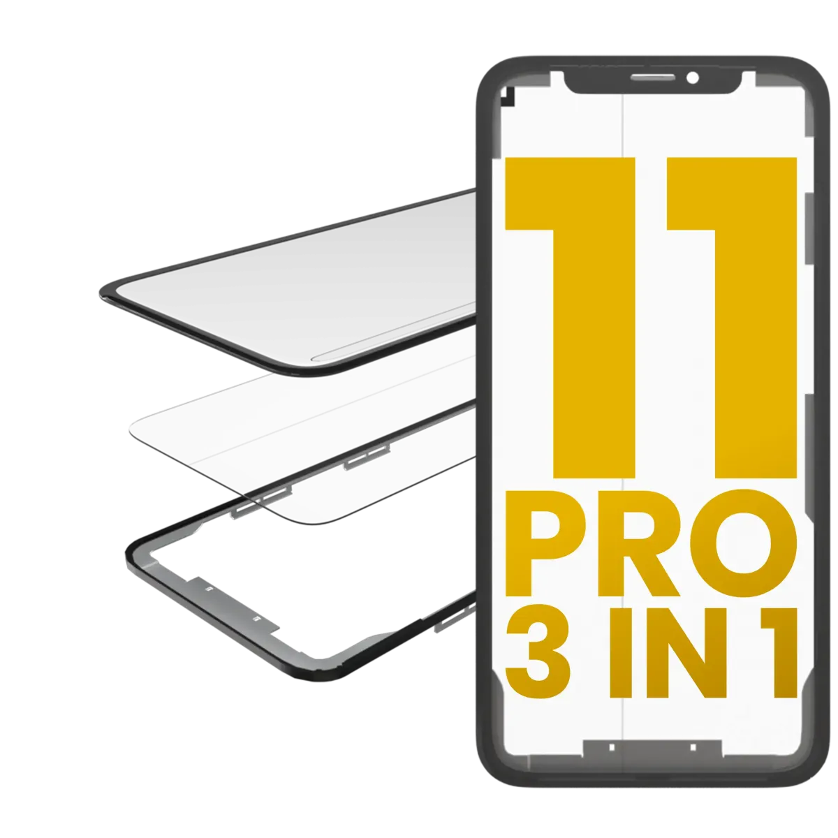 iPhone 11 Pro (OCA Master) için 3'ü 1 arada (Önceden Takılmış OCA + Çerçeveli Cam) iPhone 11 Pro (OCA Master) için 3'ü 1 arada (Önceden Takılmış OCA + Çerçeveli Cam)