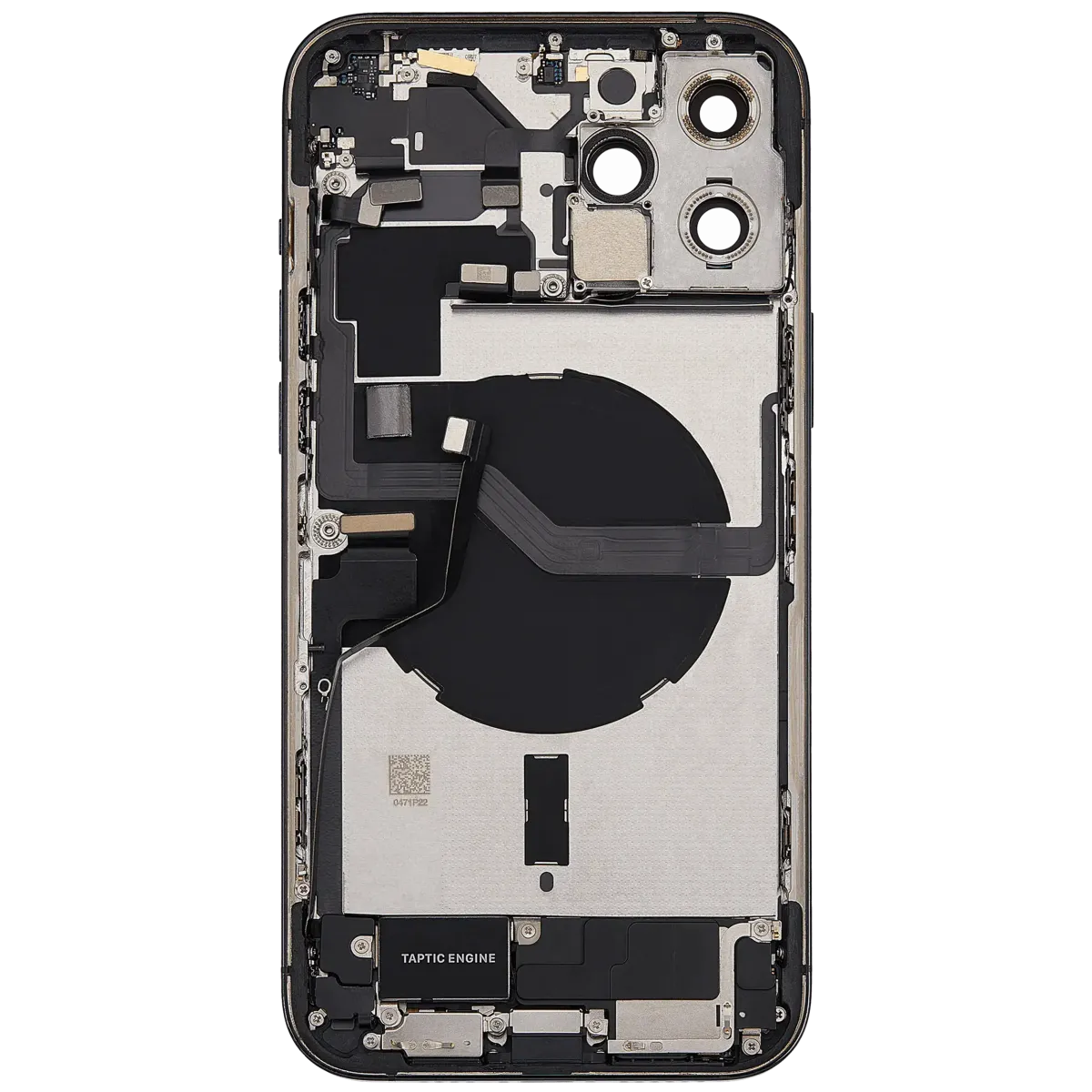 iPhone 12 Pro Max için Şarj Bağlantı Noktası Esnek ve Küçük Parçalarla Arka Muhafaza (AB / Global Sürüm) (Kullanılan OEM Çekme: Sınıf C) (Pasifik Mavisi)