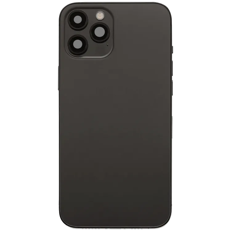 iPhone 12 Pro Max için Şarj Bağlantı Noktası Flex ve Küçük Parçalarla Arka Muhafaza (AB / Global Sürüm) (Kullanılan OEM Çekme: Sınıf B) (Grafit)