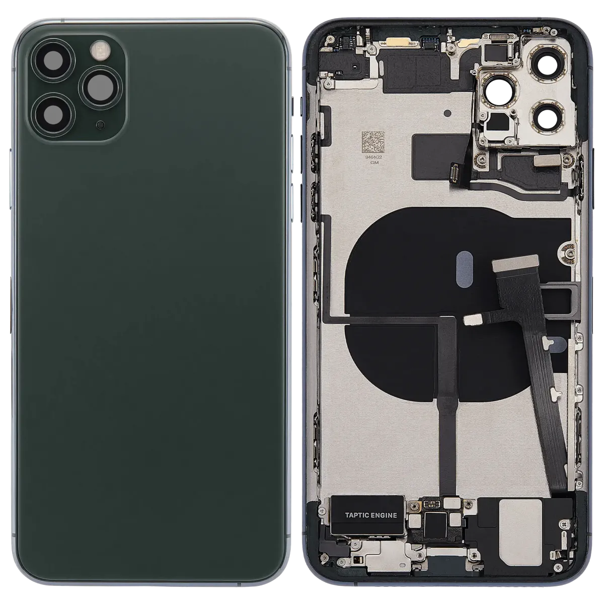 iPhone 11 Pro Max Kasa Full Set için Önceden Takılmış Küçük Bileşenlerle Arka Muhafaza (Gece Yarısı Yeşili)