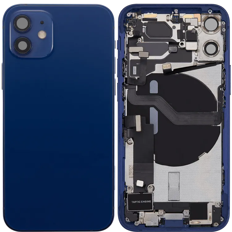 iPhone 12 Mini için Kasa Full Set Şarj Bağlantı Noktası Üstünde (Mavi)