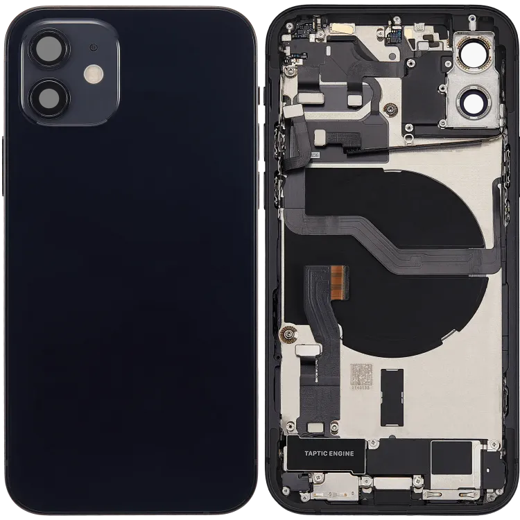 iPhone 12 için Kasa Full Set Şarj Bağlantı Noktası Flex ve Küçük Parçalarla Arka Muhafaza (AB / Global Versiyon)) (Siyah) iPhone 12 için Kasa Full Set Şarj Bağlantı Noktası Flex ve Küçük Parçalarla Arka Muhafaza (AB / Global Versiyon)) (Siyah)