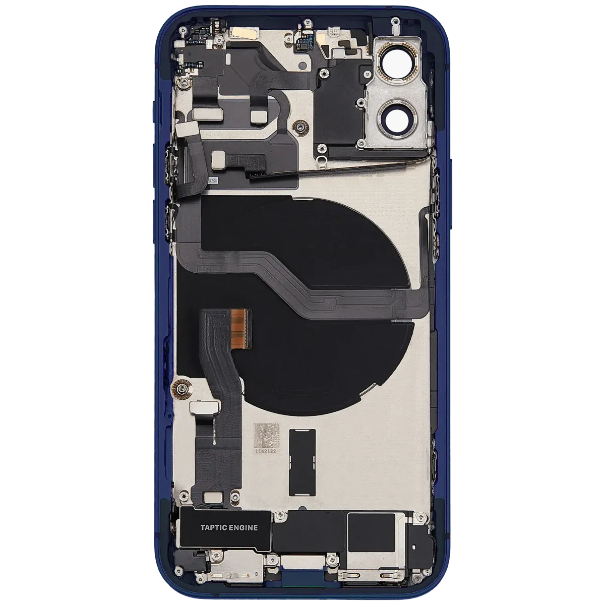 iPhone 12 için Kasa Full Set Şarj Bağlantı Noktası Flex ve Küçük Parçalarla Arka Muhafaza (AB / Global Versiyon) (Mavi)