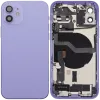 iPhone 12 için Kasa Full Set Şarj Bağlantı Noktası Flex ve Küçük Parçalarla Arka Muhafaza (AB / Global Versiyon)  (Mor)