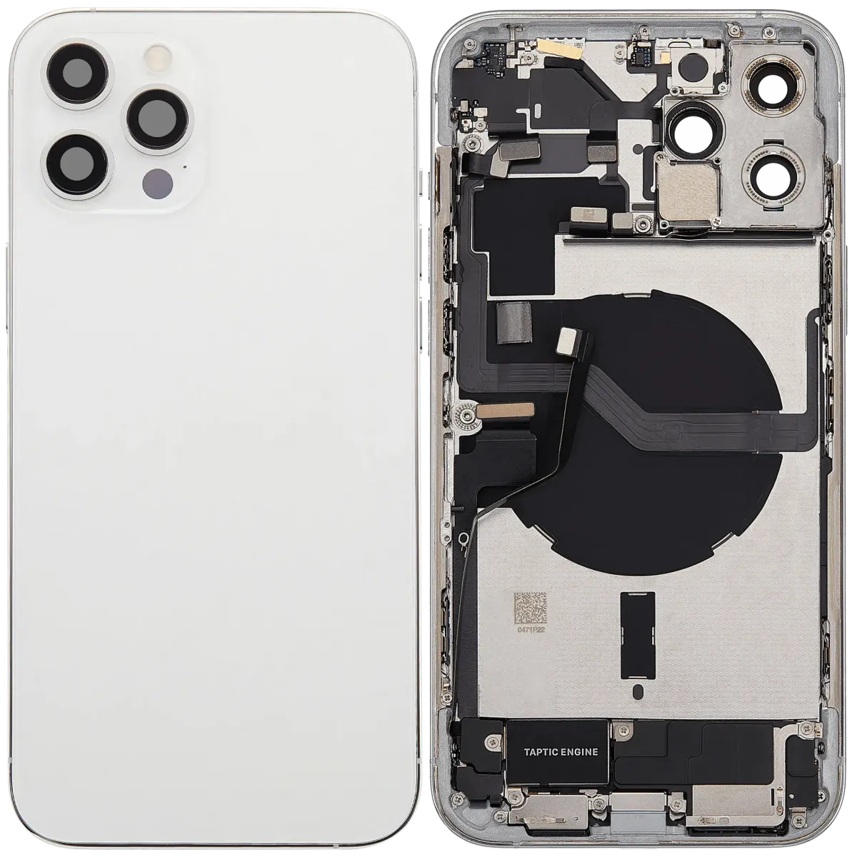 Arka Muhafaza, Şarj Bağlantı Noktası Flex ve Küçük Parçalarla iPhone 12 Pro Max için (AB / Global Sürüm) (Kullanılan OEM Çekme: Sınıf A) (Gümüş) Arka Muhafaza, Şarj Bağlantı Noktası Flex ve Küçük Parçalarla iPhone 12 Pro Max için (AB / Global Sürüm) (Kullanılan OEM Çekme: Sınıf A) (Gümüş)
