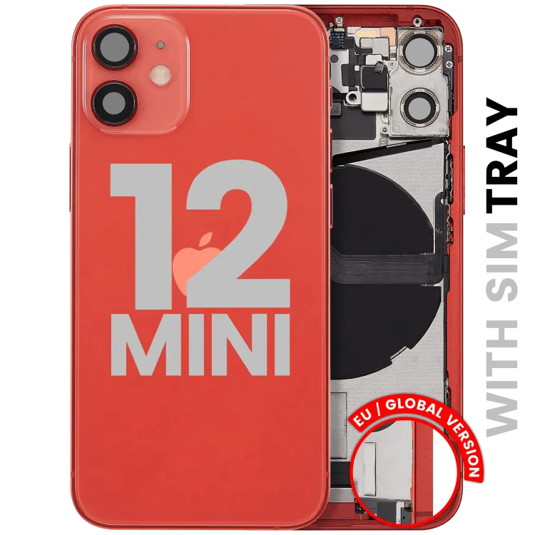 iPhone 12 Mini için Kasa Full Set Şarj Bağlantı Noktası Üstünde (Kırmızı)