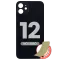iPhone 12 İçin 3M Yapışkanlı Arka Cam (Logosuz / Büyük Kamera Deliği) (Siyah)