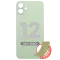 iPhone 12 İçin 3M Yapışkanlı Arka Cam (Logosuz / Büyük Kamera Deliği) (Yeşil)
