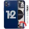 iPhone 12 için Kasa Full Set Şarj Bağlantı Noktası Flex ve Küçük Parçalarla Arka Muhafaza (AB / Global Versiyon) (Mavi)