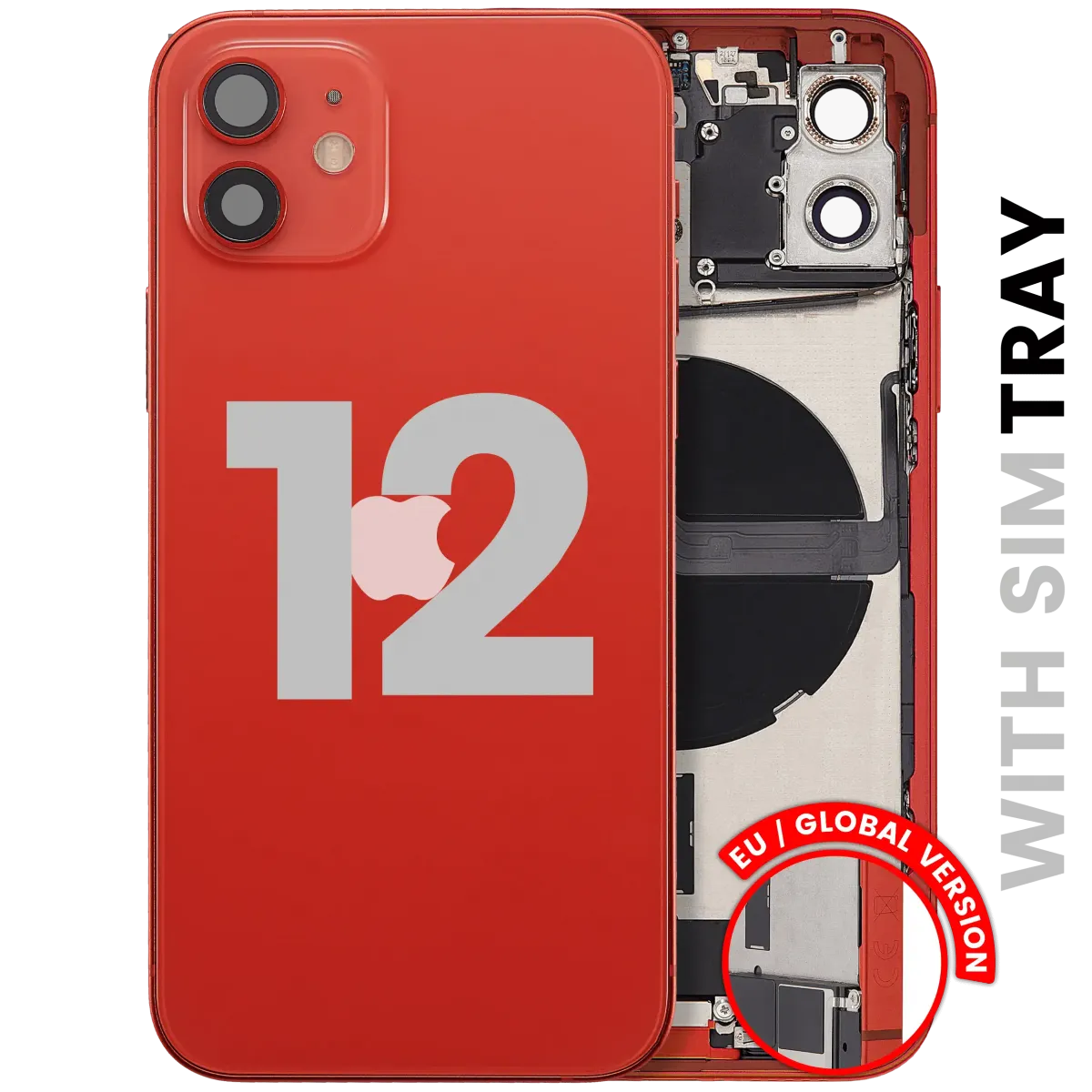 iPhone 12 için Kasa Full Set Şarj Bağlantı Noktası Flex ve Küçük Parçalarla Arka Muhafaza (AB / Global Versiyon) (Kırmızı) iPhone 12 için Kasa Full Set Şarj Bağlantı Noktası Flex ve Küçük Parçalarla Arka Muhafaza (AB / Global Versiyon) (Kırmızı)