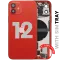 iPhone 12 için Kasa Full Set Şarj Bağlantı Noktası Flex ve Küçük Parçalarla Arka Muhafaza (AB / Global Versiyon) (Kırmızı)