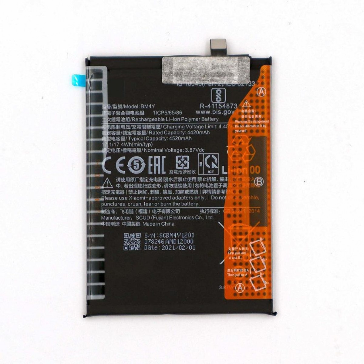 Xiaomi Redmi K40 PRO Batarya Pil Orjinal Mah Logosuz Ürün BM4Y