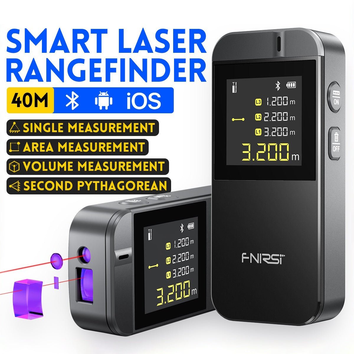 Fnirsi IR40 Kızılötesi Uzaklık Ölçer 40M Test Aralığı