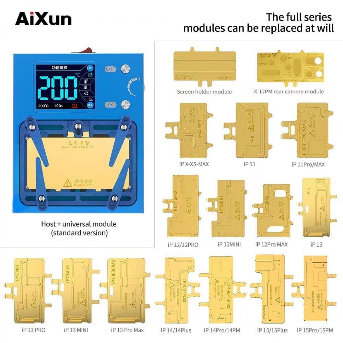 Aixun Ax-iheater Pro X den 16 Pro Max Anakart Isıtıcı Full Set Aixun Ax-iheater Pro X den 16 Pro Max Anakart Isıtıcı Full Set