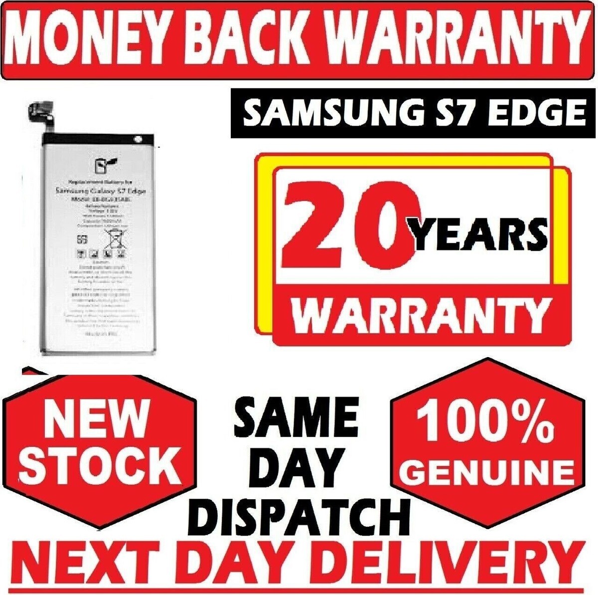 Samsung G935 (S7 EDGE ) Batarya Pil Orjinal Mah Logosuz Ürün EB-BG935ABY Samsung G935 (S7 EDGE ) Batarya Pil Orjinal Mah Logosuz Ürün EB-BG935ABY