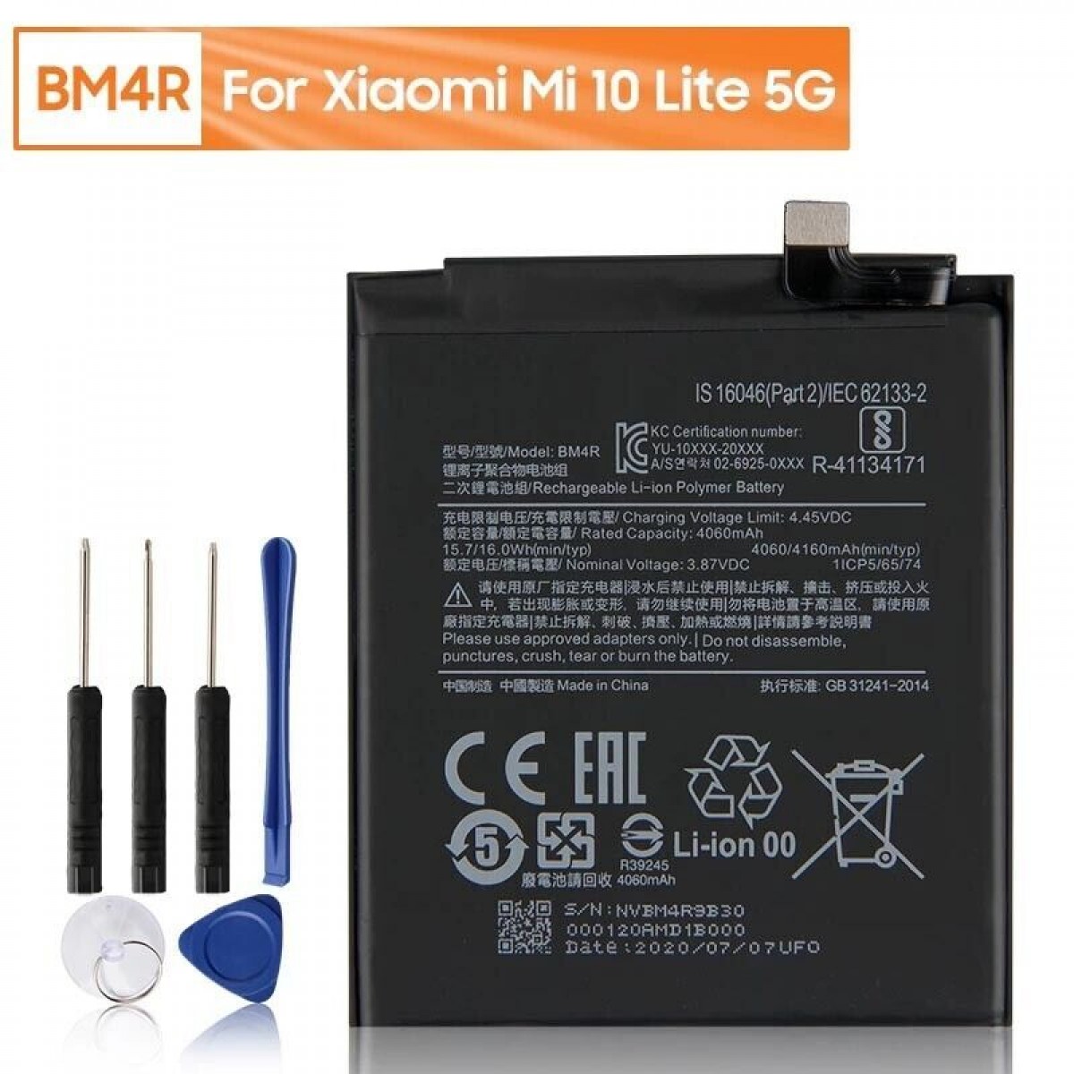Xiaomi Mİ 10 LİTE Batarya Pil Orjinal Mah Logosuz Ürün BM4R Xiaomi Mİ 10 LİTE Batarya Pil Orjinal Mah Logosuz Ürün BM4R