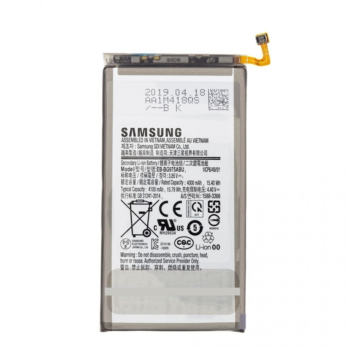 Samsung S10 PLUS Batarya Pil Orjinal Mah Logosuz Ürün EB-BG975ABY