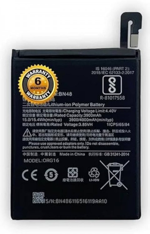 Xiaomi Redmi Note 6 PRO Batarya Pil Orjinal Mah Logosuz Ürün BN48