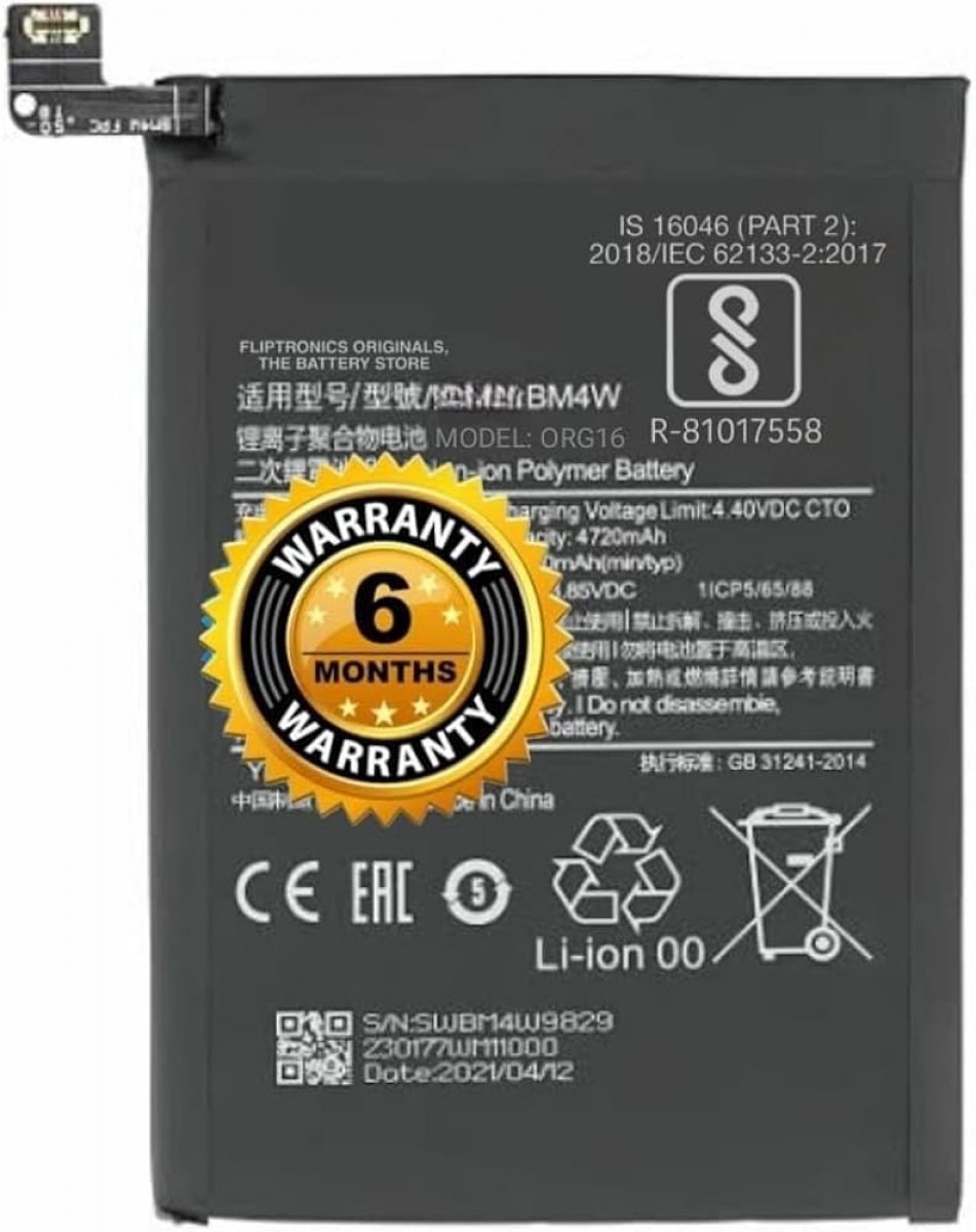Xiaomi Mİ 10T LİTE Batarya Pil Orjinal Mah Logosuz Ürün BM4W Xiaomi Mİ 10T LİTE Batarya Pil Orjinal Mah Logosuz Ürün BM4W