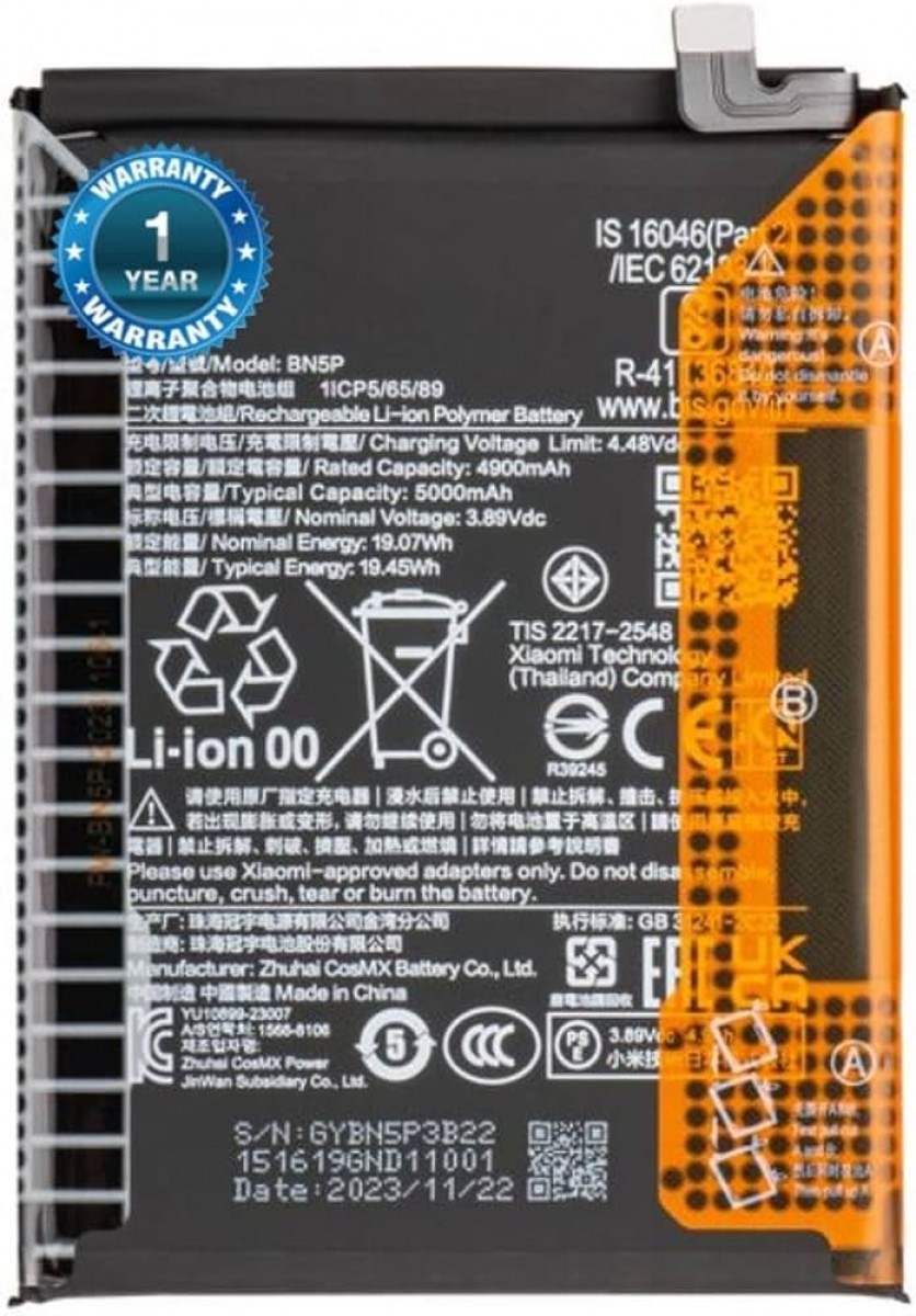 Xiaomi Redmi Note 13 5G Batarya Pil Orjinal Mah Logosuz Ürün BN5P