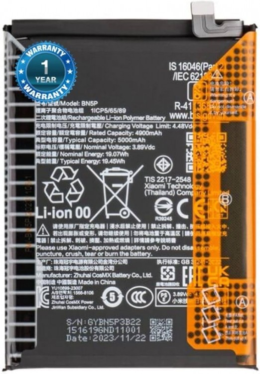 Xiaomi Redmi Note 13 5G Batarya Pil Orjinal Mah Logosuz Ürün BN5P